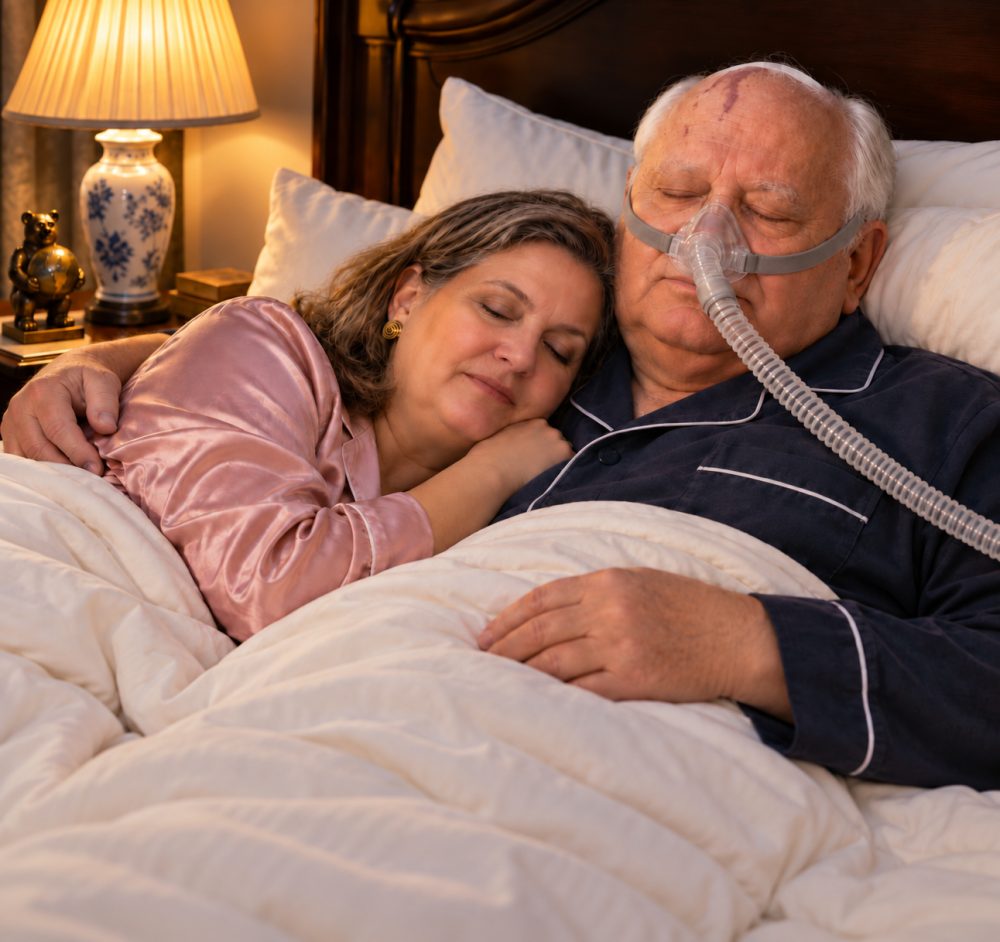 Иллюстрация сна с CPAP-маской
